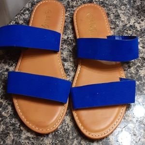 Blue suede sandles